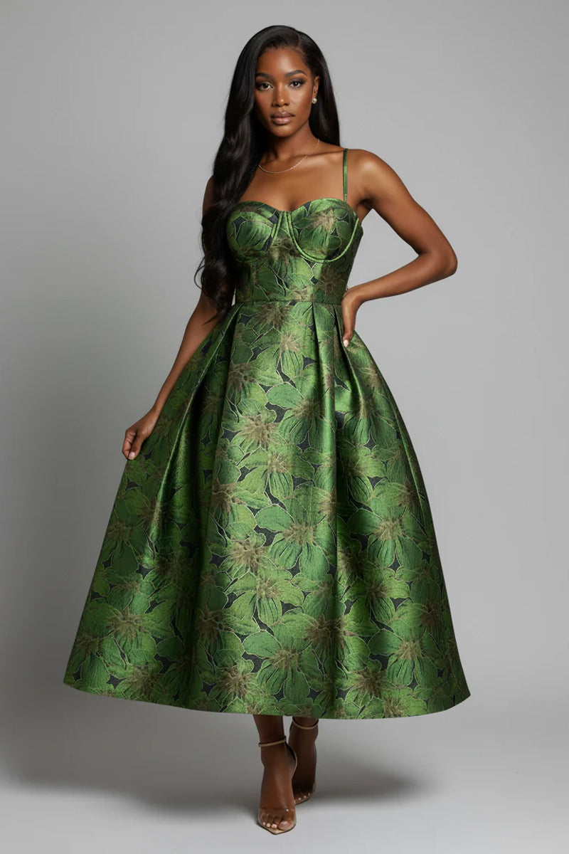 Nuri Jacquard Midi Gown – Mahdera