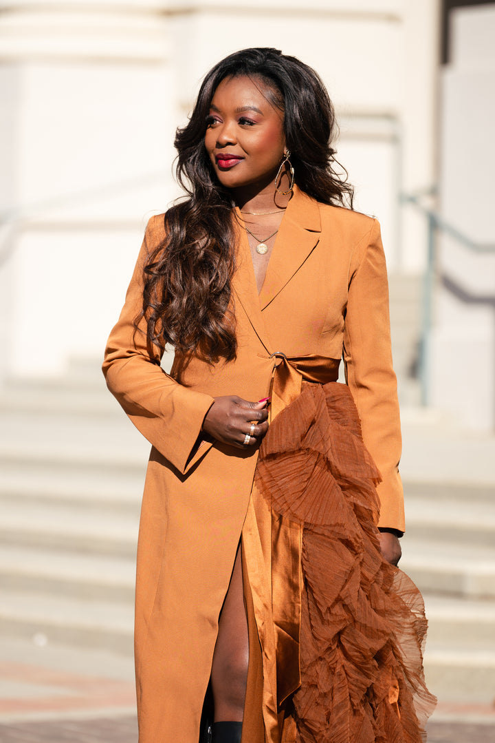 Yadi Ruffle Blazer Dress (MULTIPLE COLORS) Mahdera Yadi Ruffle Blazer Dress (MULTIPLE COLORS) Mahdera