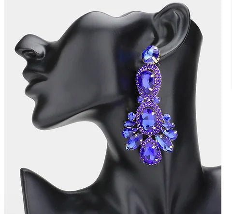 Royal Blue Chandelier Earrings